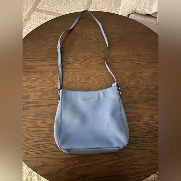 NWT Michael Kors Jet Set Travel Large Messenger Denim Blue - Picture 12 of 12